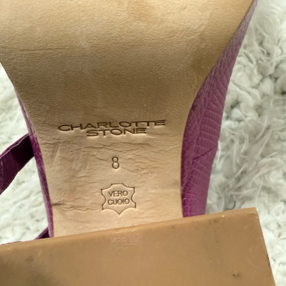 Women's Charlotte Stone Purple Mary Jane Platform Shoes - Picture 4 of 5